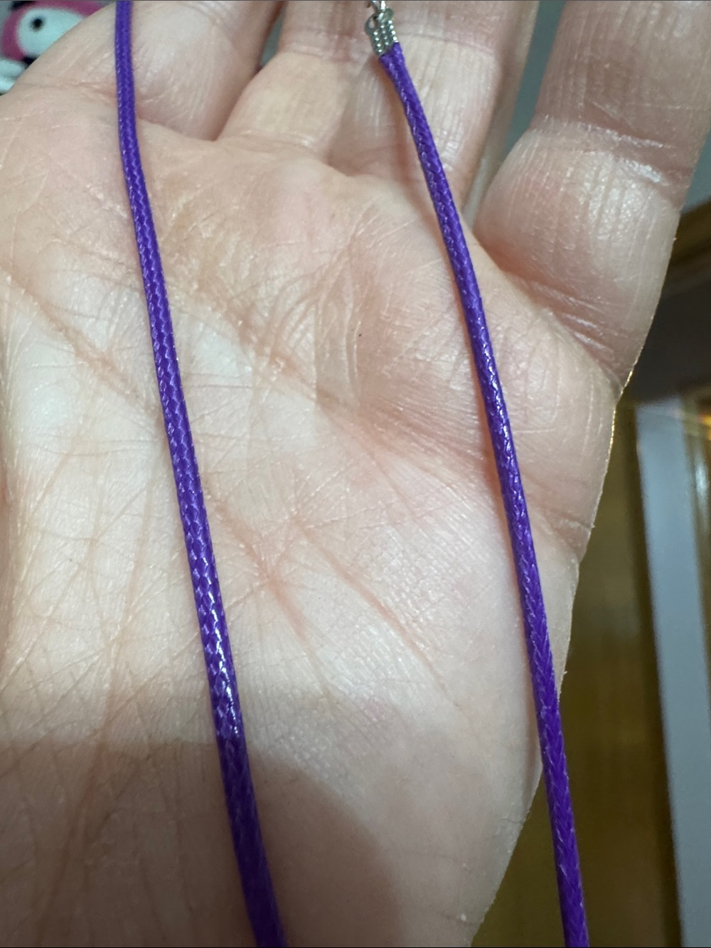 Purple Cord Necklace with Inspirational Round Pendant - Picture 3 of 5